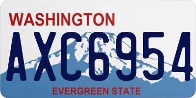 WA license plate AXC6954