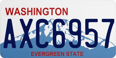 WA license plate AXC6957