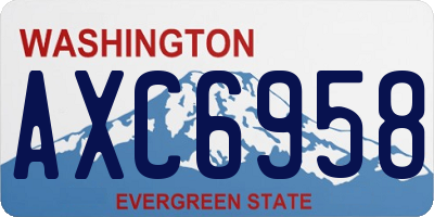 WA license plate AXC6958