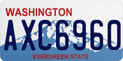 WA license plate AXC6960