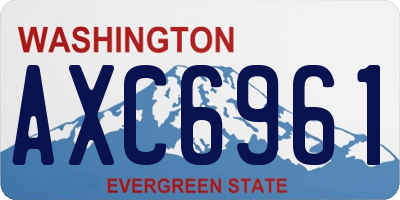 WA license plate AXC6961