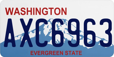 WA license plate AXC6963
