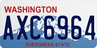 WA license plate AXC6964
