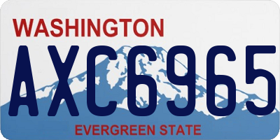 WA license plate AXC6965
