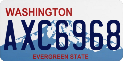 WA license plate AXC6968