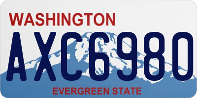 WA license plate AXC6980