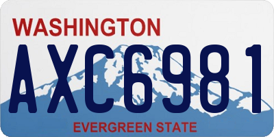 WA license plate AXC6981
