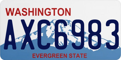 WA license plate AXC6983