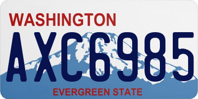 WA license plate AXC6985