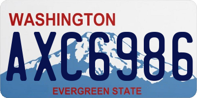 WA license plate AXC6986