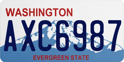 WA license plate AXC6987