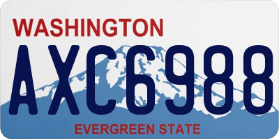 WA license plate AXC6988