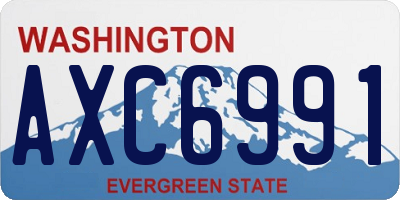 WA license plate AXC6991