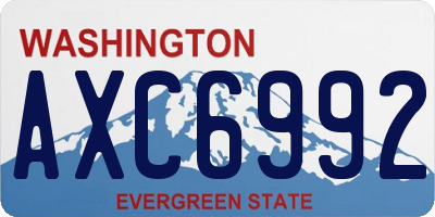 WA license plate AXC6992