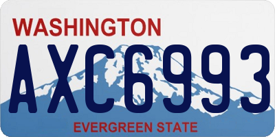 WA license plate AXC6993