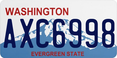 WA license plate AXC6998