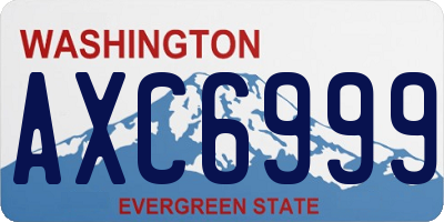 WA license plate AXC6999