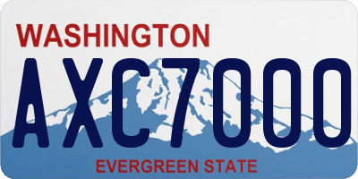 WA license plate AXC7000