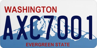 WA license plate AXC7001