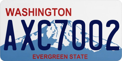 WA license plate AXC7002