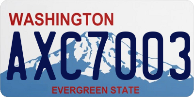 WA license plate AXC7003