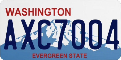 WA license plate AXC7004