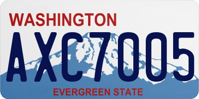 WA license plate AXC7005