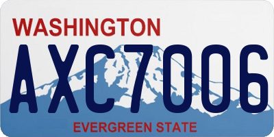 WA license plate AXC7006