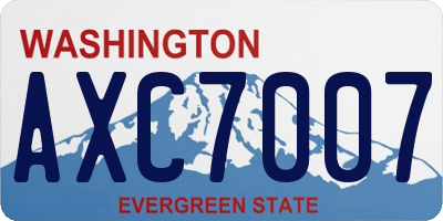 WA license plate AXC7007