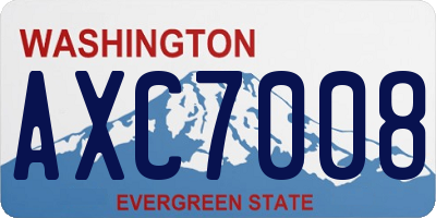 WA license plate AXC7008