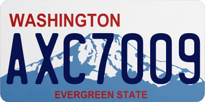 WA license plate AXC7009