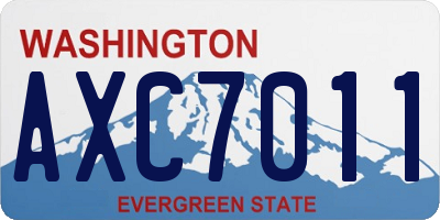 WA license plate AXC7011