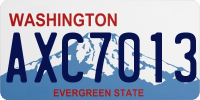 WA license plate AXC7013