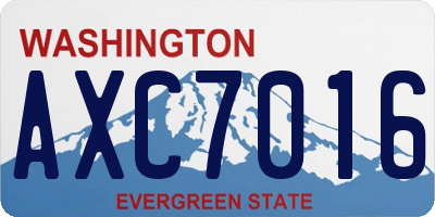 WA license plate AXC7016