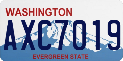 WA license plate AXC7019