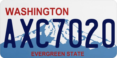 WA license plate AXC7020