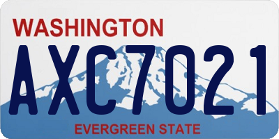 WA license plate AXC7021