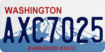 WA license plate AXC7025
