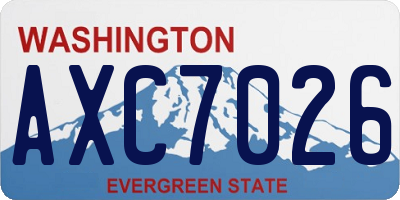 WA license plate AXC7026