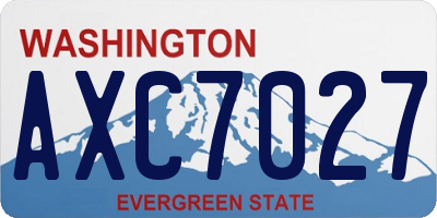 WA license plate AXC7027