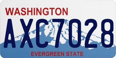 WA license plate AXC7028