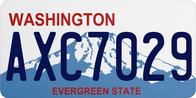 WA license plate AXC7029
