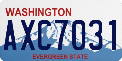 WA license plate AXC7031