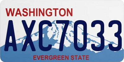 WA license plate AXC7033
