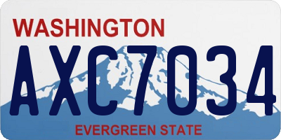 WA license plate AXC7034