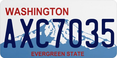 WA license plate AXC7035