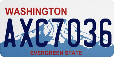 WA license plate AXC7036