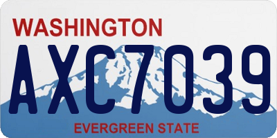 WA license plate AXC7039