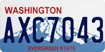 WA license plate AXC7043