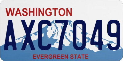 WA license plate AXC7049